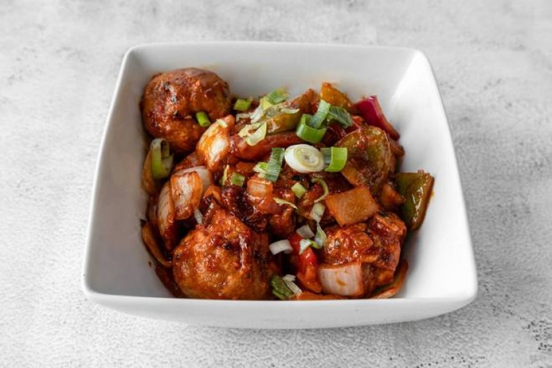 Vegetable Chilli Momos (Fried)