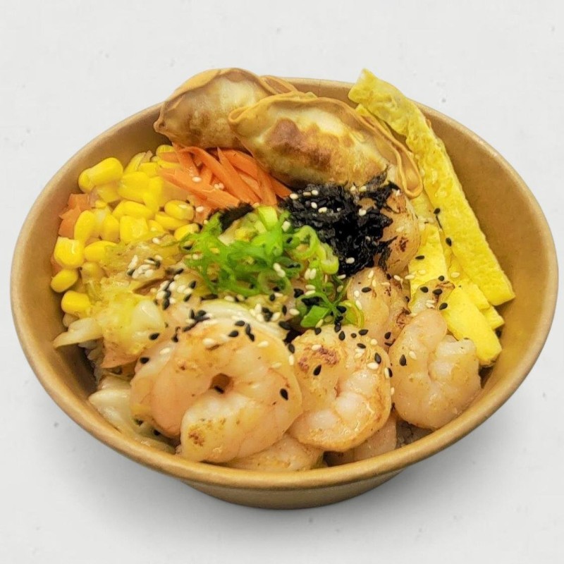Garlic Butter Shrimp Cupbap (Korean Rice Bowl)