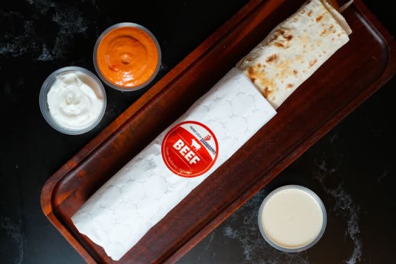 Beef Shawarma Saj Sandwich