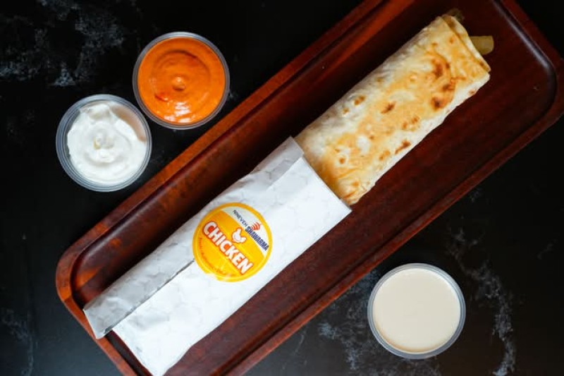 Chicken Shawarma Saj Sandwich