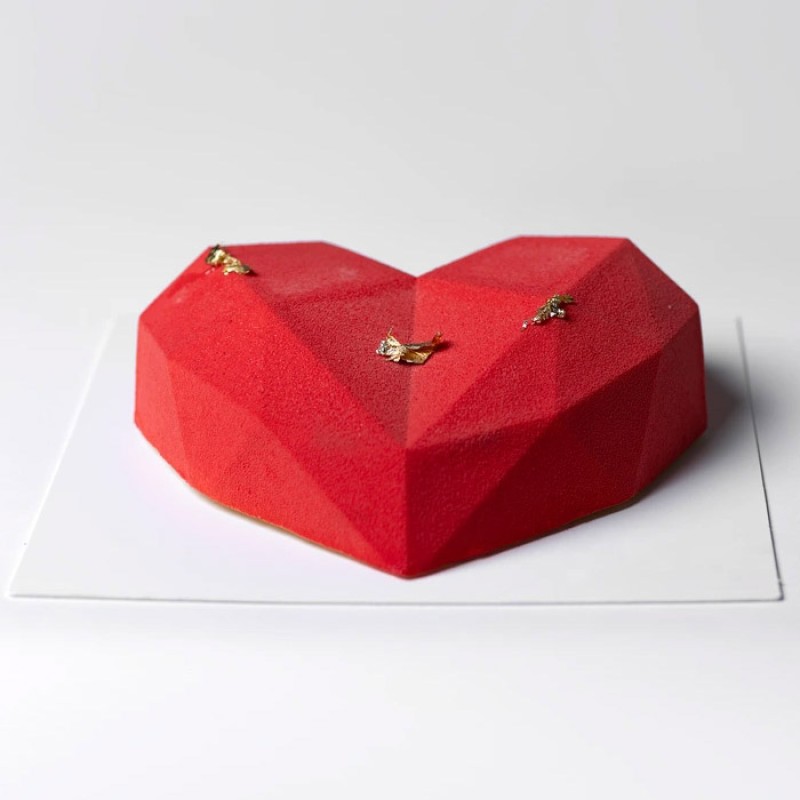 Strawberry Vanilla Heart Cake