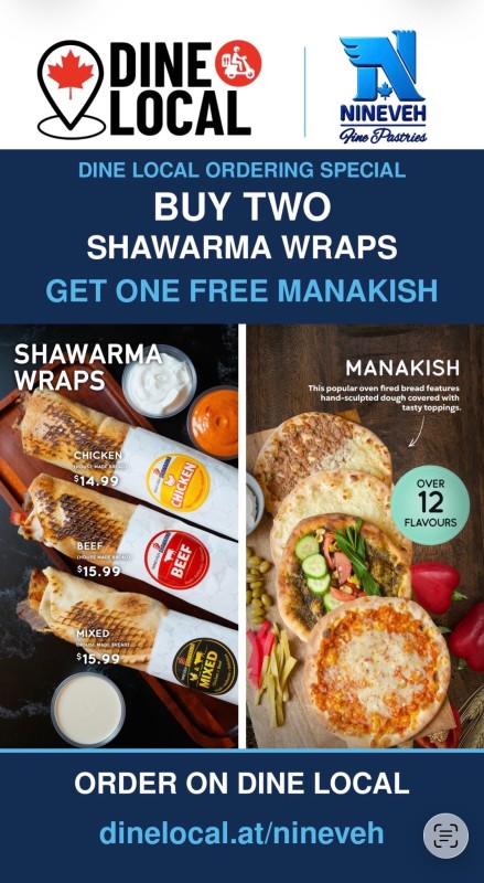 Dine Local Combo - 2 Shawarmas + Free Manakish