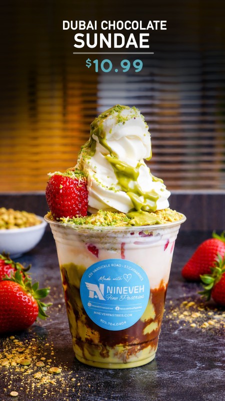 Dubai Chocolate Sundae Cup